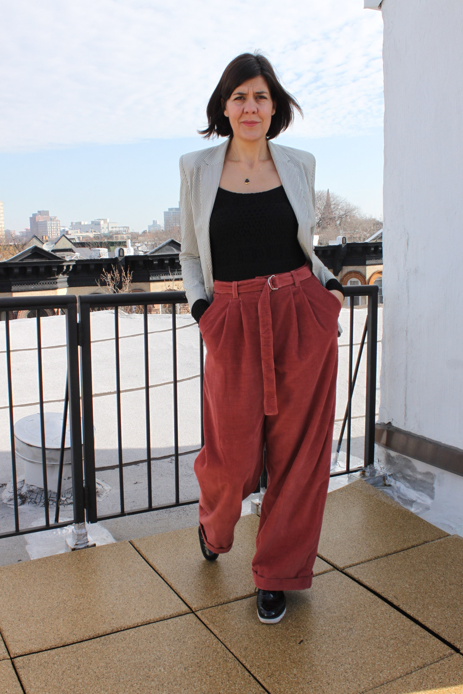 90s McGREGOR corduroy pant “salmon pink” Salmon Pink Baggy Pants. On the Roof! — Noble & Daughter